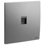 Mallia Senses - 1 gang single RJ11 telephone socket outlet - Dark Silver