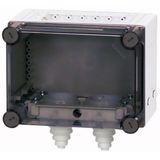 Panel enclosure, with gland plate and cable glands, HxWxD=187.5x250x175mm