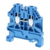 Feed-through DIN rail terminal block with screw connection for mountin