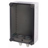 Panel enclosure, with gland plate and cable glands, HxWxD=187.5x250x150mm