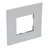 French and German standard plate square version 2 modules - soft alu