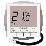 UP-Thermostat zur Regelung elektrischer Temperiersysteme, RAL9010 glänzend 55x55, AC 230V, 1Schliesser 16 A, Hinterleuchtung weiss