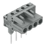 Female connector for rail-mount terminal blocks 0.6 x 1 mm pins angled