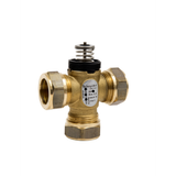 VZ308C Zone Valve, 3-Way, PN16, DN15, 15 mm O/D Compression, Kvs 0.25 m³/h, M30 Actuator Connection, 2.5 mm Stroke, Stem Up Closed