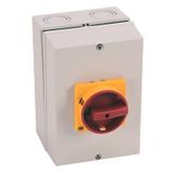 Disconnect Switch, Enclosed, 25A, 500VAC, 3P, Black/Gray Knob