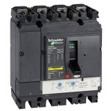 circuit breaker ComPact NSX250H, 70 kA at 415 VAC, TMD trip unit 200 A, 4 poles 3d