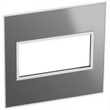 American and South African standard plate Arteor square version 4 modules for 4'' x 4'' box - reflective stainless steel