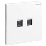 Galion - 1 gang double RJ11 telephone socket outlet - White