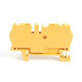 Allen-Bradley, 1492-L3-Y, Spring Clamp Terminal Block, One-Circuit Feed-Through Block, 2.5mm² (# 30 AWG - # 12 AWG), Standard Feedthrough,Yellow,