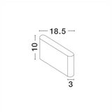 Sandy White Aluminium Glass Diffuser LED 2x5 Watt 800Lm 3000K 220-240 Volt 50Hz Beam 2x60o IP54 Light Up & Down L: 18.5 W: 3 H: 10 cm