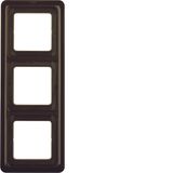 Frame 3gang, sealing, splash-proteced flush-mtd IP44, brown glossy