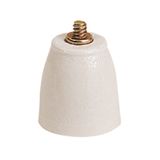 Three-pole porcelain terminal block with 2 fixing holes, center distance 10mm, capacity 2.5mm²