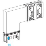 Elbow, KSA400, aluminium conductors, 400A, fixed dimensions (A=B=250mm), downward, white RAL9001