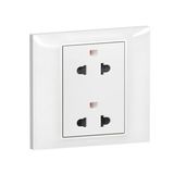 Belanko S 1 gang 2X2P Euro/US socket outlet with earth - White