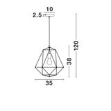 Black Metal   LED E27 1x12 Watt 230 Volt  IP20 Bulb Excluded  D: 35 H1: 38 H2: 120 cm Adjustable height