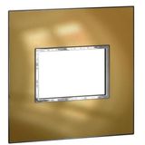 Arteor™ - Plate - US std - square - 3 modules - 4'' x 4'' - gold brass