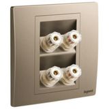 Mallia Senses 2 gang single loudspeaker socket outlet - Dark Bronze