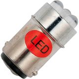 Ba15d 3x Single LED T16x35 12V 18mA AC/DC Red 20Khrs