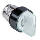 Head for illuminated selector switch, Harmony XB5, XB4, white Ø22 mm 3 position spring return