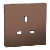 Central plate for British standard socket insert, mocha metallic, system design