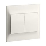 Belanko S 2 gang 1-way switch - 16AX - Ivory