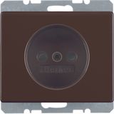Socket outlet without earthing contact, Arsys, brown glossy