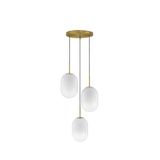 Brass Gold Metal  & Gradient White Glass  LED E14 3x5 Watt 230 Volt  IP20 Bulb Excluded  D: 43 H: 120 cm Adjustable Height