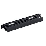 19" Cable management panel, 1U, plastic, black RAL9005