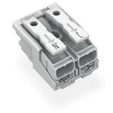 Lighting connector push-button, external without ground contact white