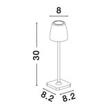 Sandy Black Die-Casting Aluminium & Acrylic LED 2 Watt 207Lm 3000K IP54 Beam Angle 62O DC 5 Volt Switch On/Off USB Wire D: 8 H: 30 cm