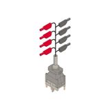 COR-T-5, 1 PLUG, 2X4 PINS, GREY, 4X4MM TEST PLUGS-BLACK/RED, 2M