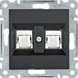 Prise double RJ45 - noir