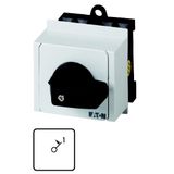 On switches, T0, 20 A, service distribution board mounting, 2 contact unit(s), Contacts: 3, Spring-return in position 1, 45 °, momentary, With spring-