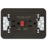 Two 2P+E 15A USA outlet with GFCI black