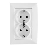 Compact socket outlet, white, screw clamps
