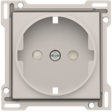 Finishing set for socket outlet with side earthing and shutters, light