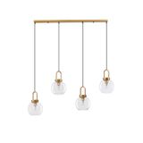 Clear Glass  Black Cord  Brass Gold Metal   LED E27 4x12 Watt 230 Volt   IP20 Bulb Excluded  16.9  L: 97.5 H1: 30.3 H2: 155 cm Adjustable Height