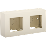 Double surface-mounting kit for two flush-mounting functions, cream