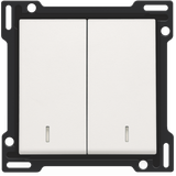 Finishing set with double lens for two-circuit switch, two-way switch