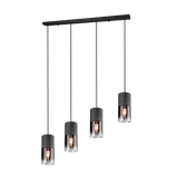 Robin pendant 4-pc E27 matt black/smoke