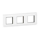 Mosaic plate with support for 3 x 2 modules horizontal mounting - white