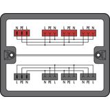 Distribution box Single-phase current (230 V) 2 inputs black