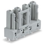 Socket for PCBs straight 4-pole gray