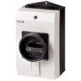 Main switch, T3, 32 A, surface mounting, 3 contact unit(s), 3 pole + N, 1 N/O, 1 N/C, STOP function, With black rotary handle and locking ring