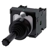 Coordinate switch, 22 mm, round, plastic, black, 2 switch positions, horizontal, momentary contact type, with  3SU1100-7BC10-1NA0-Z Y11