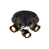 TUNDRAN Ceiling spot.-Black-Ø21-3xGU10-5W-Metal