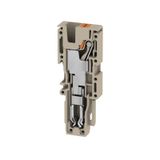 Plug (terminal), PUSH IN, 4 mm², 800 V, 32 A, dark beige