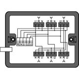 Distribution box Three-phase to single-phase current (400 V/230 V) sup