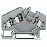 3-conductor through terminal block 4 mm² center marking gray