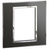 Arteor™ - British standard plate square version 3 modules 1 gang - Reflective Metal - Black